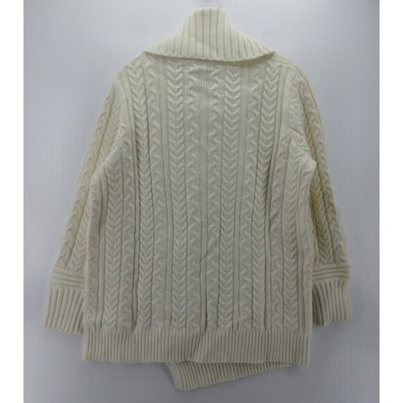 LL Bean Sweater Large Merino Wool Turtleneck Pullover Cable Knit - Picture 6 of 10